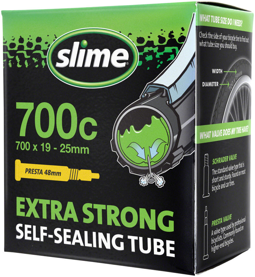 Slime Self-Sealing Tube - 700 x 19 -25mm, 48mm Presta Valve






