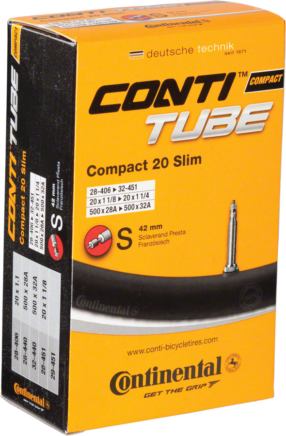 Continental Standard Tube - 20 x 1-1/8 - 1-1/4, 42mm Presta Valve 