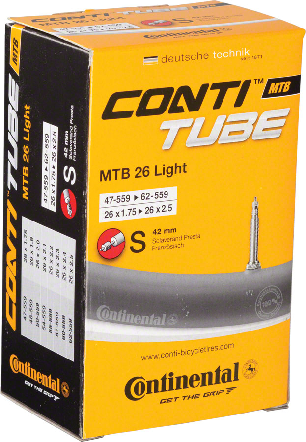 Continental Light Tube - 26 x 1.75 - 2.5, 42mm Presta Valve






