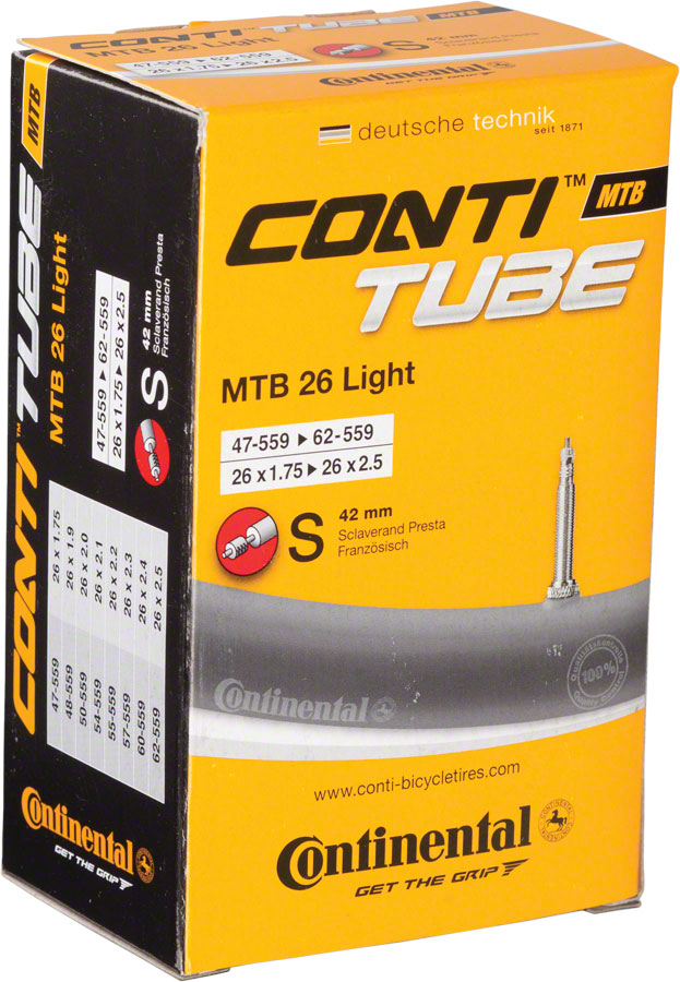 Continental Light Tube - 26 x 1.75 - 2.5, 42mm Presta Valve 