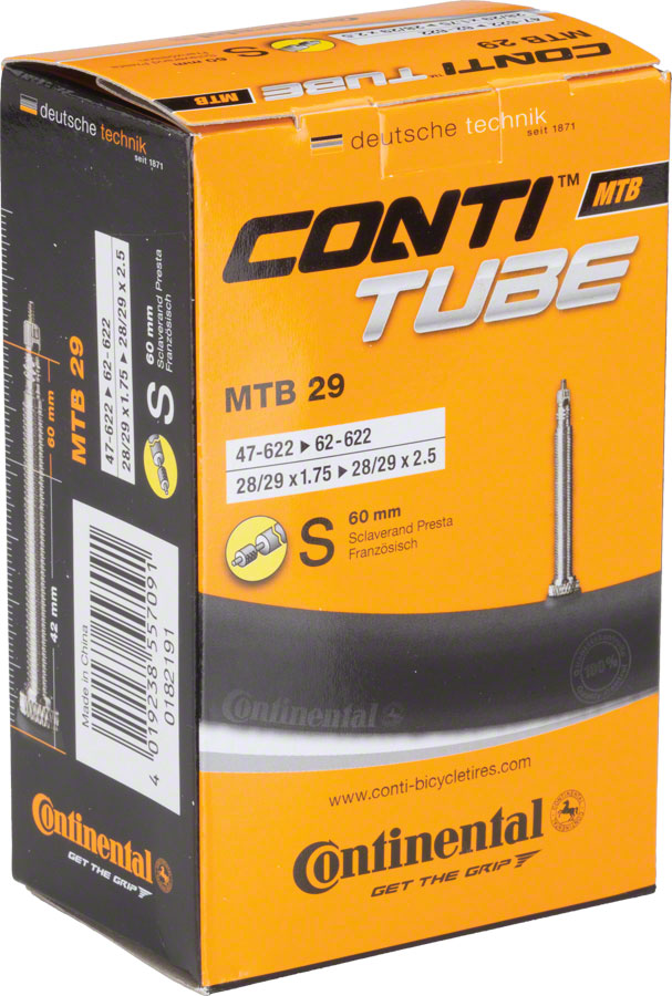 Continental Standard Tube - 29 x 1.75 - 2.5, 60mm Presta Valve 