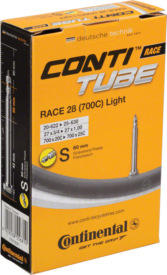 Continental Light Tube - 700 x 20 - 25mm, 60mm Presta Valve






