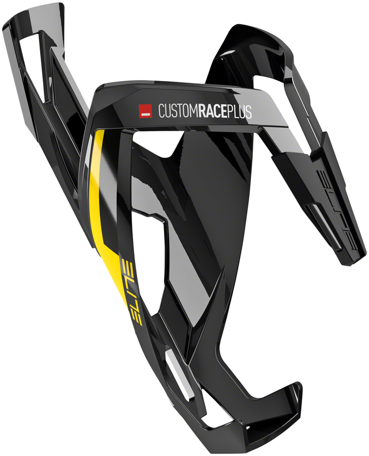 Elite Custom Race Plus Water Bottle Cage - Glossy Black/Yellow 