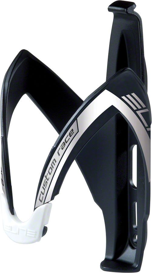 Elite Custom Race Water Bottle Cage - Matte Black/White/Silver