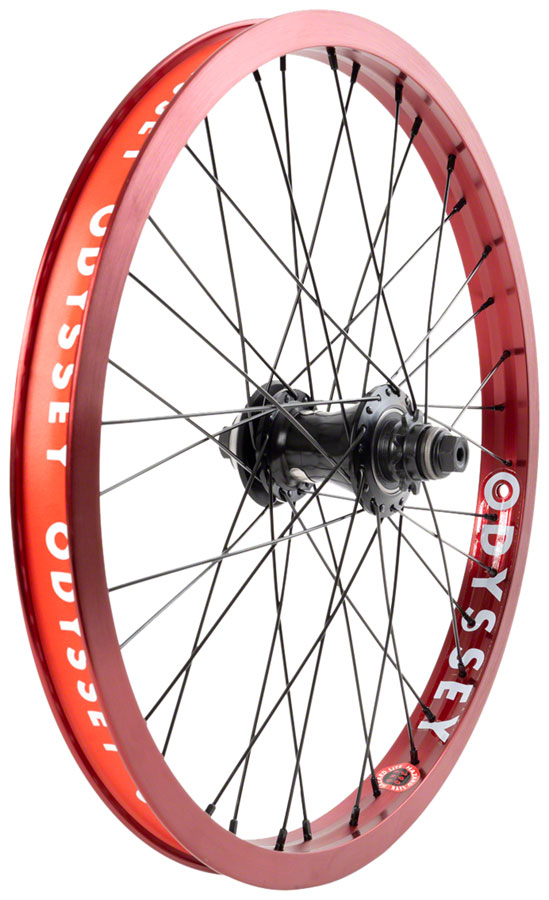 Odyssey Hazard Lite Rear Wheel - 20", 14 x 110mm, Rim Brake, Cassette, RHD/LHD, Anodized Red, Clincher 
