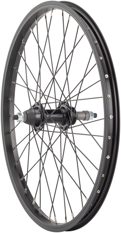 Sta-Tru Single Wall Rear Wheel - 20", Bolt On 3/8" x 135mm, Rim Brake, Freewheel, Black, Clincher