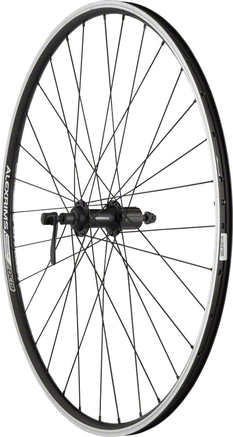 Quality Wheels Value Double Wall Series Rear Wheel - 700, QR x 135mm, Rim Brake, HG 10, Black, Clincher, 32H