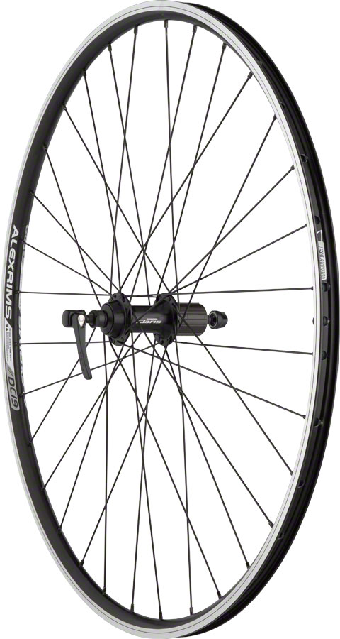 Quality Wheels Value Double Wall Series Rear Wheel - 700, QR x 130mm, Rim Brake, HG 10, Black, Clincher, 32H
