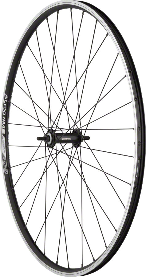 Quality Wheels Value Double Wall Series Front Wheel - 700, 9x1 Threaded x 100mm, Rim Brake, Black, Clincher, 32H