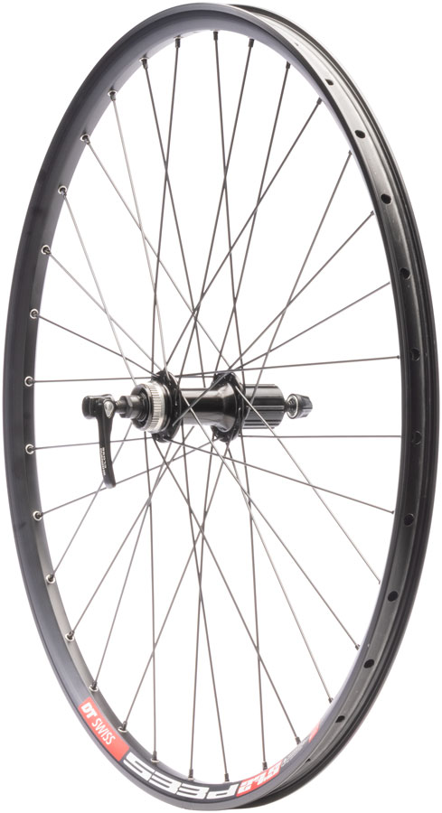 Quality Wheels Deore M610/DT 533d Rear Wheel - 27.5", QR x 135mm, Center-Lock, HG 10, Black, 32H