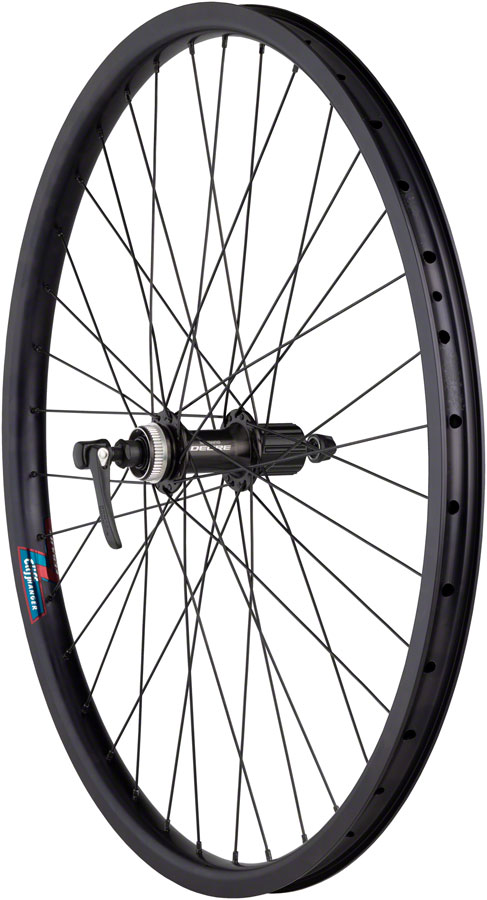 Quality Wheels Value HD Series Disc Rear Wheel - 26", QR x 135mm, Center-Lock, HG 10, Black, 32H