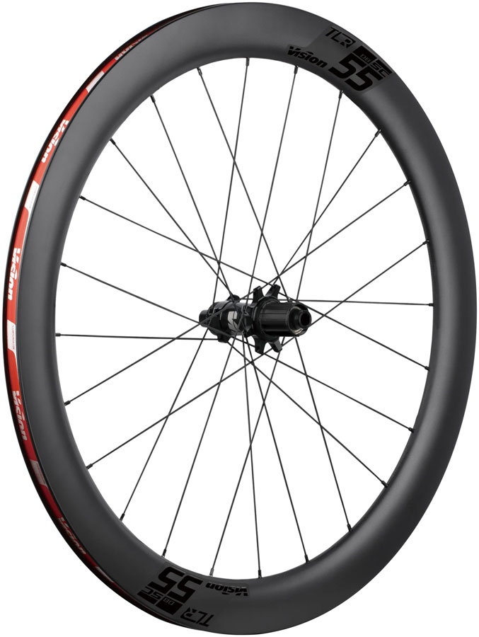 Vision SC55 TL Rear Wheel, Tubeless 700c, 24H Spoke Count, Disc Brake, Center Lock Rotor Mount  Black