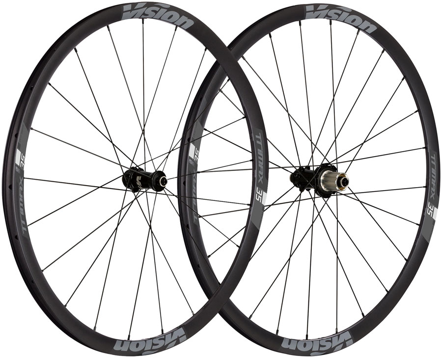 Vision TriMax 35 TL Wheelset, Tubeless 700c, 21/24H Spoke Count, Disc Brake, Center Lock Rotor Mount  Black