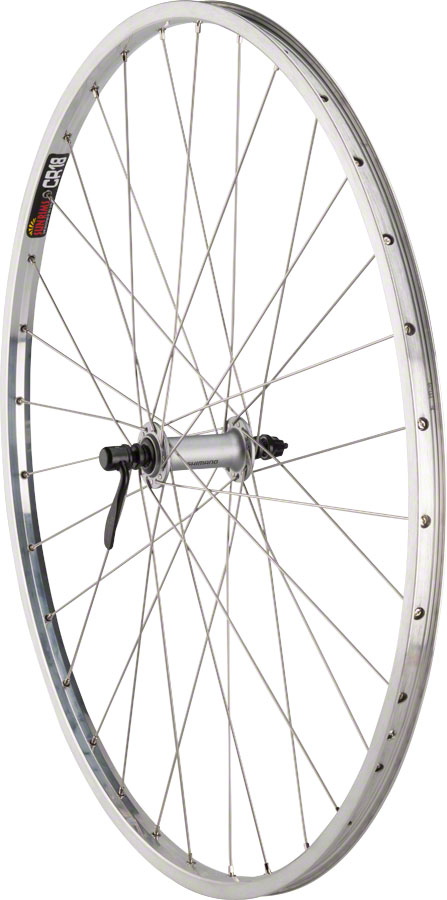 Quality Wheels CR-18 Front Wheel - 27", QR x 100mm, Rim Brake, Polished/Silver, Clincher, 32H