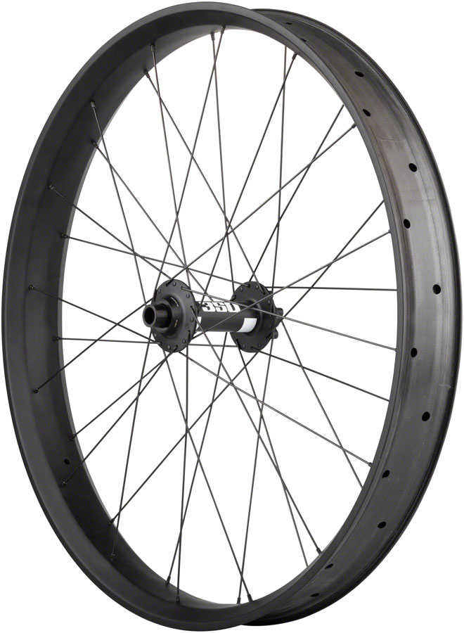 Quality Wheels Alex CF-1 Carbon DT Swiss 350 Disc Front Wheel - 26" Fat, 15 x 150mm, 6-Bolt, Black 