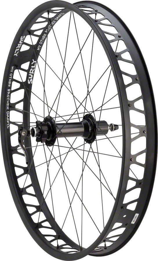 Quality Wheels Bear Pawls / Other Brother Darryl Rear Wheel - 26" Fat, 12 x 197mm, 6-Bolt, HG 11 MTN, Black, 32H
