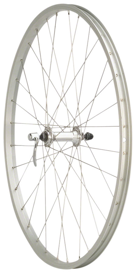 Quality Wheels Value Single Wall Series Front Wheel - 26", QR x 100mm, Rim Brake, Silver, Clincher