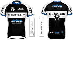 Peak Cycles / BikeParts.com Race Jersey, Black, MD